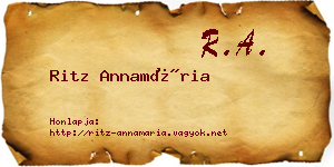 Ritz Annamária névjegykártya