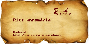 Ritz Annamária névjegykártya